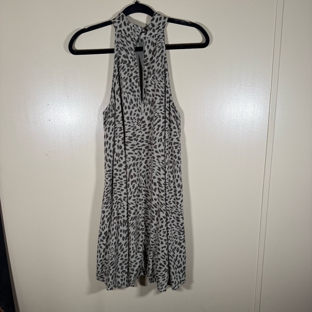 Anthropologie Cloth&Stone Cheetah Halter Mini Dress size Small - Picture 3 of 7